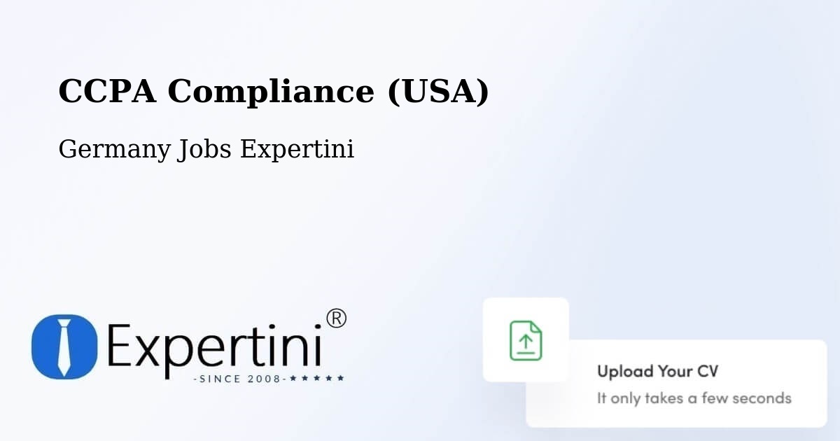 CCPA Privacy Rights & Compliance Notice – Schellhorn - Germany Jobs Expertini